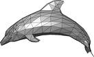 模型(例如此处的海豚)由多边形网格组成